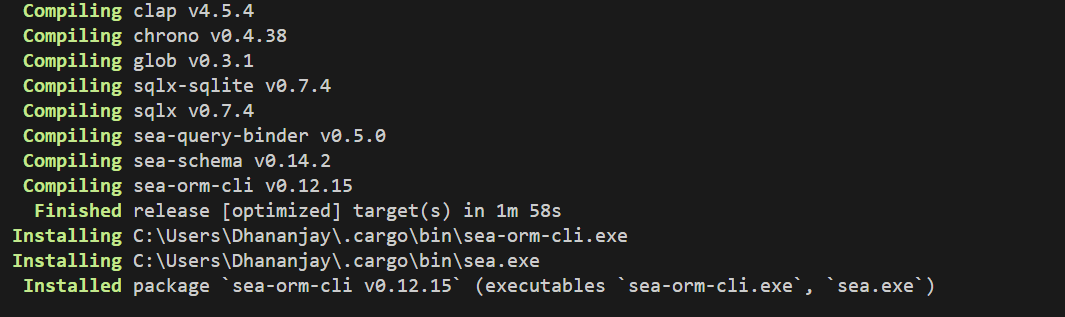 Sea ORM CLI