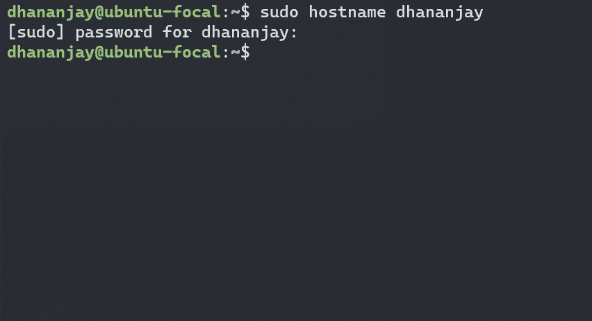 Setting new hostname